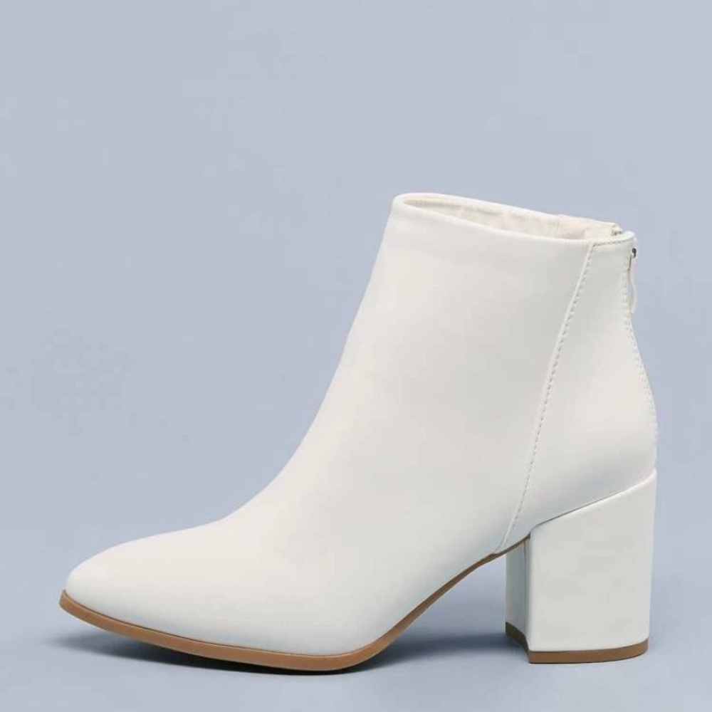 White Leather Booties